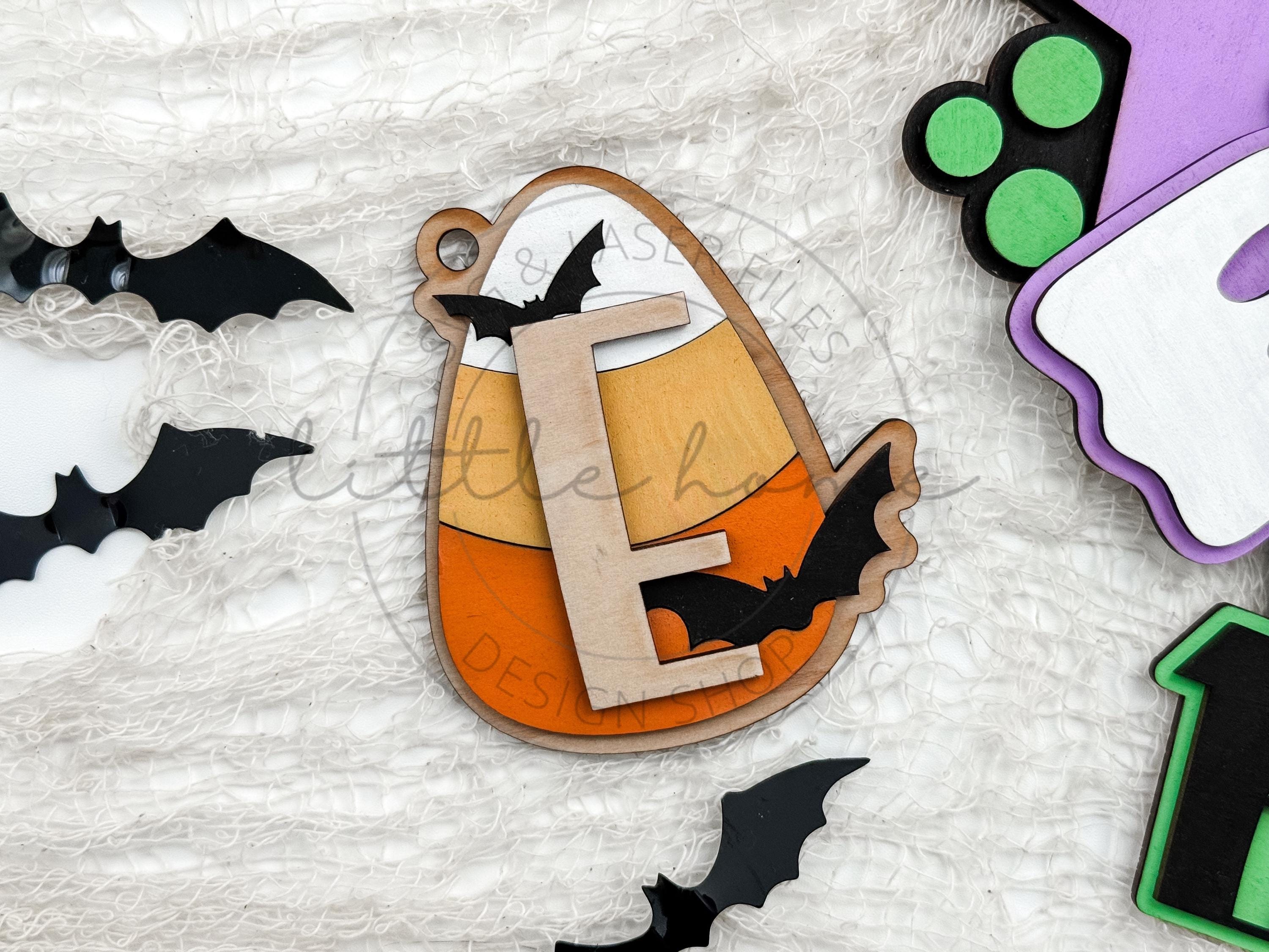 Candy Corn Boo Basket Halloween Name Tag Laser SVG File (digital ...