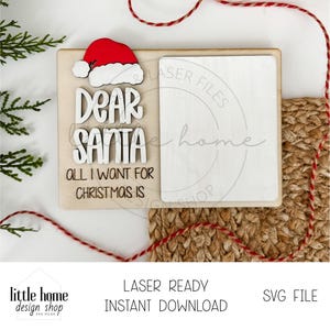 Lieber Weihnachtsweihnachtsliste svg, Weihnachtswunschliste wiederverwendbares Zeichen svg, Brief an Santa svg, trocken abwischbares Santa-Brett svg, Retro-Weihnachts-Svg