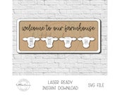 Personalized Cow Farmhouse Family Name Sign SVG Laser File (SVG Digital Download)