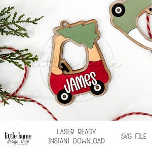 Adorno de cupé acogedor en formato SVG, etiqueta para calcetín navideño en formato SVG, etiqueta con nombre navideño en formato SVG, adorno navideño para niños en formato láser, adorno para bebés en formato láser