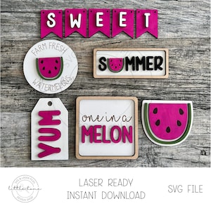 Watermelon Tiered Tray Svg, Watermelon Laser Svg Bundle, Watermelon Laser File, Summer Tier Tray Svg, Summer Laser Svg