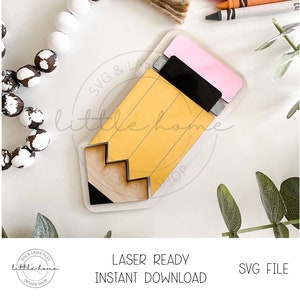Fichier laser porte-carte-cadeau crayon, Svg porte-carte cadeau enseignant, Svg appréciation enseignant, Svg porte-carte cadeau, Svg cadeau Noël enseignant
