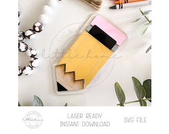 Pencil Gift Card Holder Laser Cut SVG File, Teacher Appreciation File (Digital Download)