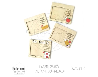 Pacchetto di porta-note adesive per insegnanti, file SVG tagliato al laser (download digitale)