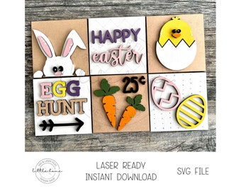Easter Interchangeable Ladder Inserts Laser SVG, Spring Shelf Sitter File (Digital Download)