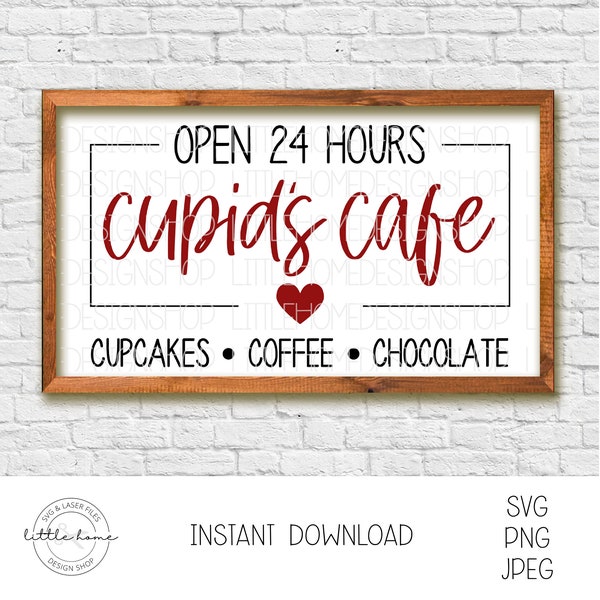 Cupids Cafe Sign Svg, Cupids Brewing Svg, Cupids Cafe Svg, Farmhouse Valentine Coffee Bar Svg