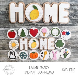 Interchangeable Home Sign Svg, Interchangeable Welcome Sign Svg, Interchangeable Laser Cut File, Glowforge Svg, Welcome Bundle Laser Svg