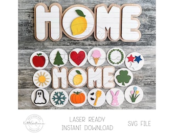 Interchangeable Home Sign Svg, Interchangeable Welcome Sign Svg, Interchangeable Laser Cut File, Glowforge Svg, Welcome Bundle Laser Svg