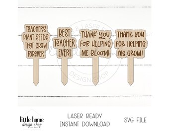 Teacher Plant Marker Laser Cut File, SVG, Teacher Appreciation Gift (Digital Download)
