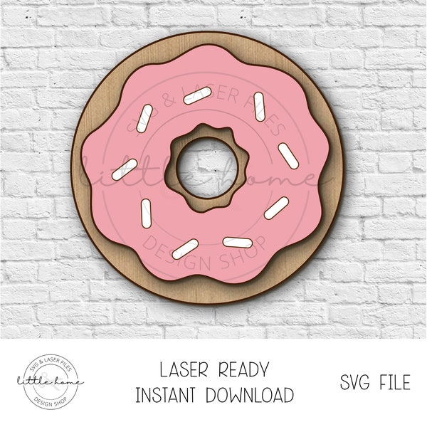 Donut Laser Cut File, Donut Svg, Cute Donut Svg, Donut Laser Svg, Donut Glowforge File, Baking Svg File, Baking Laser Cut File,