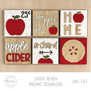 Apple Leaning Ladder Inserts Svg, Apple Tiered Tray Svg, Fall Interchangeable Svg, Apple Leaning Files Svg, Thanksgiving Glowforge Svg