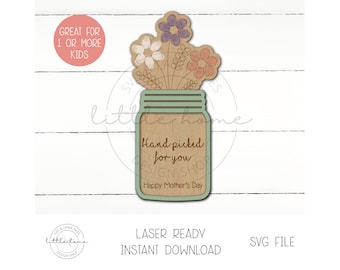 Archivo SVG cortado con láser para el Día de la Madre (descarga digital)