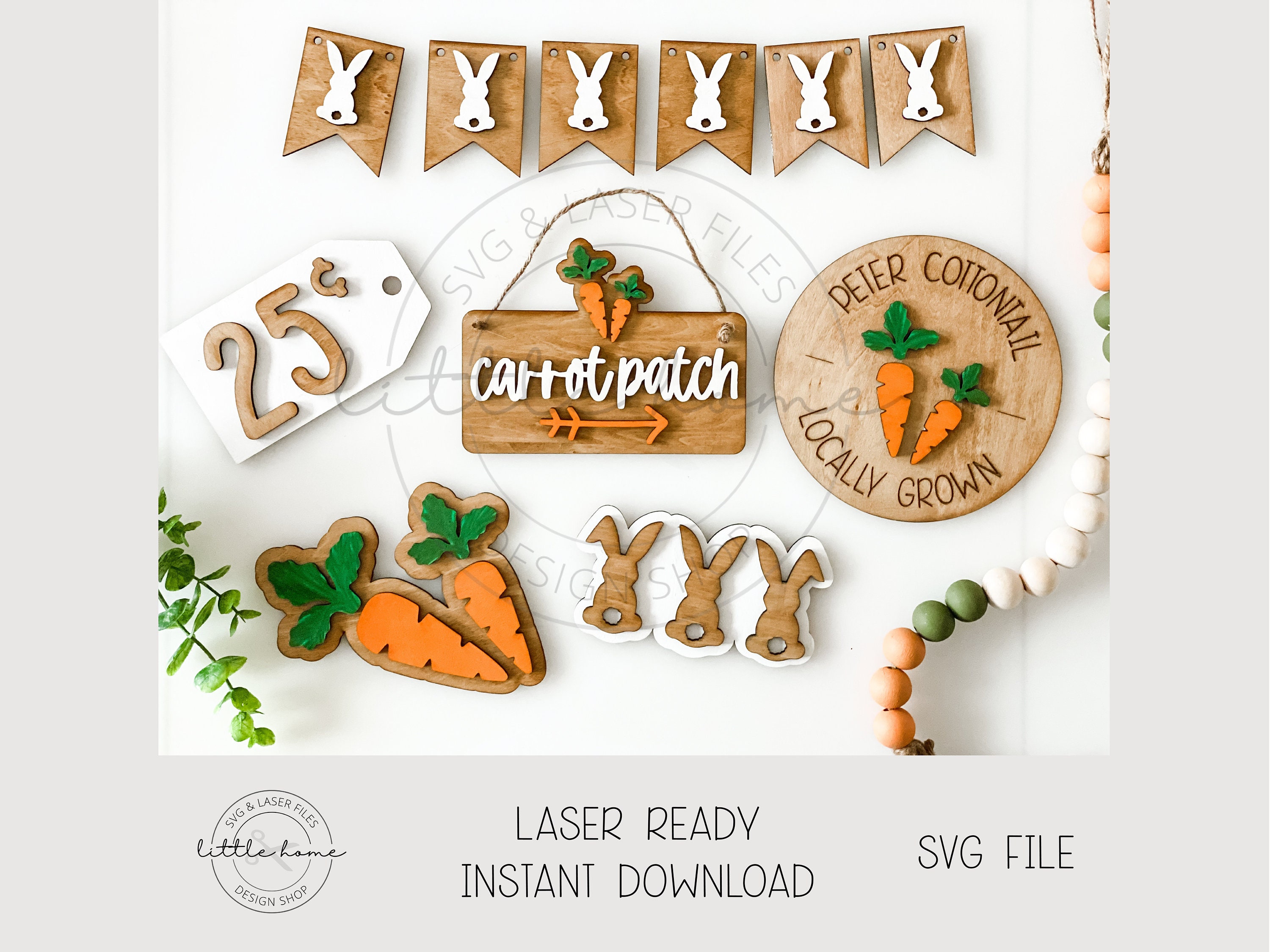 Carrot Tiered Tray Laser SVG File, Easter Bundle Laser Cut Files ...
