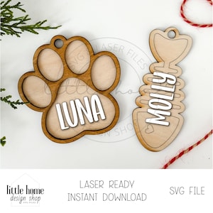 Cat Christmas Ornament Laser File, Custom Cat Ornament Laser File, Personalized Cat Christmas Ornament Laser File, Pet Ornament Laser File
