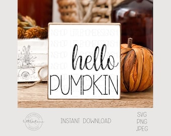 Hej pumpa SVG-fil för Cricut, utskrivbar höstbondgård (digital nedladdning)