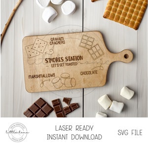 Smores Board Svg, Smores Station Svg, Smore Charcuterie Board, Smore Menu Svg, Smore Glowforge Laser Cut File