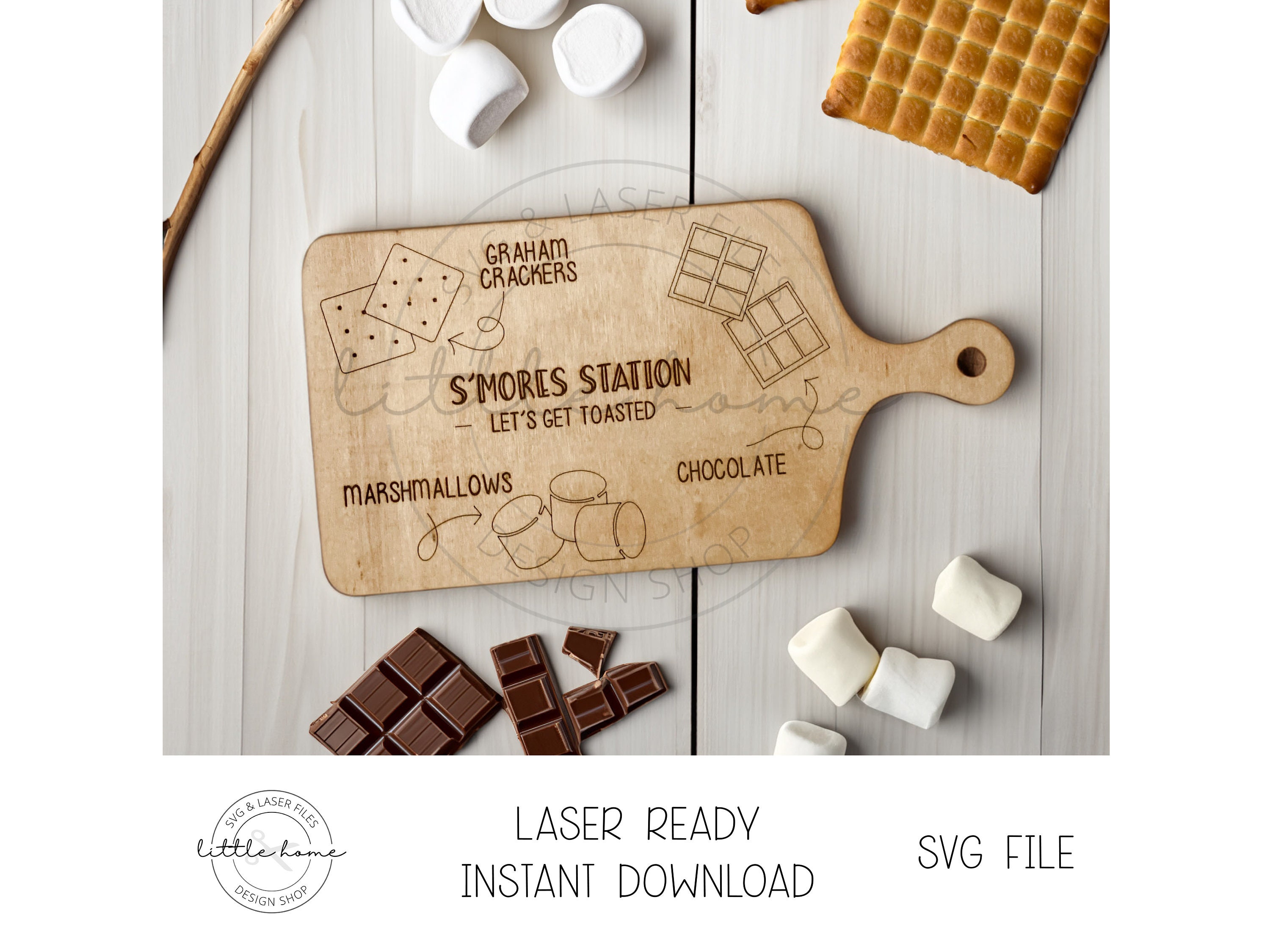Smores Board Svg, Smores Station Svg, Smore Charcuterie Board, Smore Menu Svg, Smore Glowforge Laser Cut File