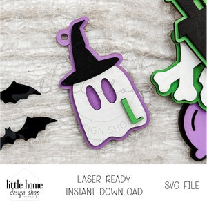 Geist-Korb-Tag-Svg, Benutzerdefinierte Halloween-Tag-Svg, Boo-Korb-Namensschild-Svg, Halloween-Korb-Tag-Svg Laser-Datei, Halloween-Namensschild Laser-Datei