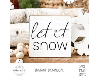 Låt det snöa SVG, vinterbondgårdsskyltfil för Cricut (digital nedladdning)