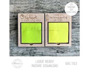 Porta post-it per insegnanti in formato SVG, regalo di ringraziamento per gli insegnanti (download digitale)
