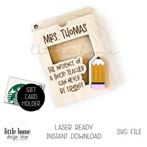 Teacher Gift Card Holder Laser File, Coffee Gift Card Holder Svg, Teacher Appreciation Gift Card Holder Laser File, Back To School Gift Svg