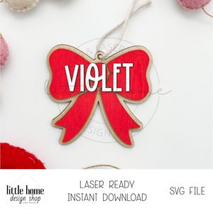 Valentinstag Schleife Korb Tag svg, Schleife Geschenkanhänger Laser-Datei, Valentinstag Geschenkanhänger Laser-Datei, Kid Valentine Korb Tag, Valentine Glowforge-Dateien