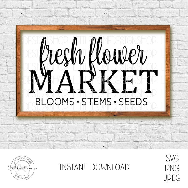 Fresh Flower Market Svg, Fresh Cut Flowers Svg, Flower Market Cut File, Spring Flowers Svg, Fresh Flower Svg