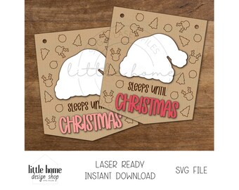 Christmas Countdown Laser SVG, Sleeps Till Christmas-bestand (digitale download)