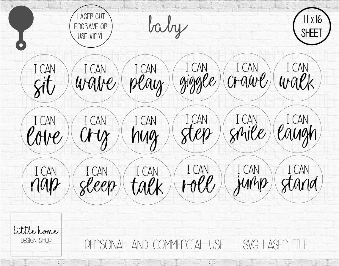 I Can Milestone Svg Baby Milestone Babys First Etsy