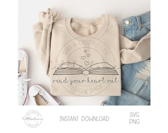 Buchliebhaber Design für Cricut SVG, lesen Sweatshirt Design (digitaler Download)