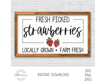 Strawberry Patch SVG, Farm Fresh Design (Digital Download)