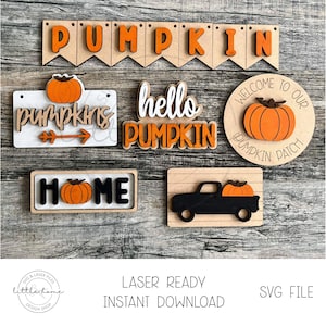 Pumpkin Tier Tray Svg, Fall Shelf Sitters Laser File, Fall Tier Tray Svg, Local Pumpkin Svg, Fall Laser Files, Pumpkin Laser Files