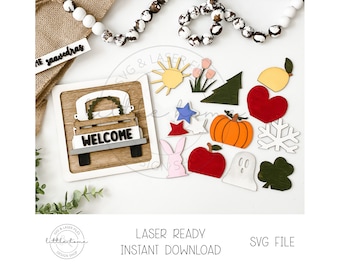 Interchangeable Welcome Sign Svg, Interchangeable Truck Sign Svg, Interchangeable Glowforge Laser File