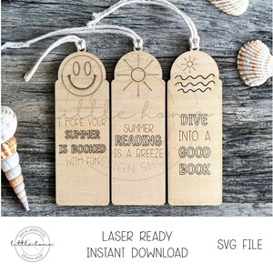 Summer Bookmark Kids Svg, School End Of The Year Student Gift Svg, Bookmark Laser File, Bookmark Svg