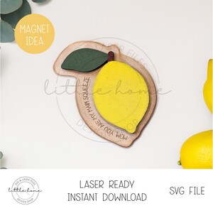 Ímã de geladeira de limão para o dia das mães, arquivo a laser para ímã de foto do dia das mães, você é meu aperto principal, ideia de presente para o dia das mães, svg
