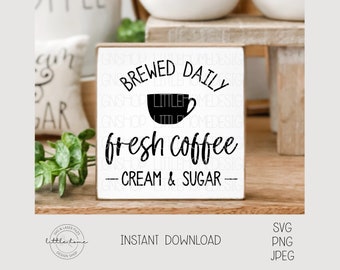 Panneau de bar à café pour fichier de coupe SVG Cricut, décoration de cuisine de ferme imprimable (téléchargement numérique)