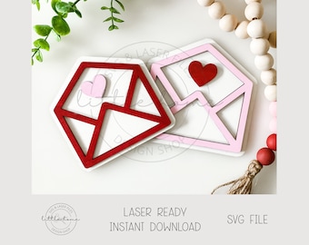 Liefdesbrief lasergesneden bestand, Valentijn envelop laser SVG (digitale download)