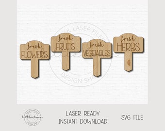Garden Marker Laser Cut File, Plant Sign SVG (Digital Download)