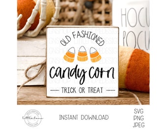 Ouderwetse Candy Corn Halloween Sign SVG, Halloween Cricut Cut-bestand (digitale download)