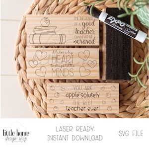File Svg gomma per insegnante, file Svg gomma per lavagna, file Svg gomma per lavagna, file Glowforge per insegnante, regalo di apprezzamento per insegnante Svg