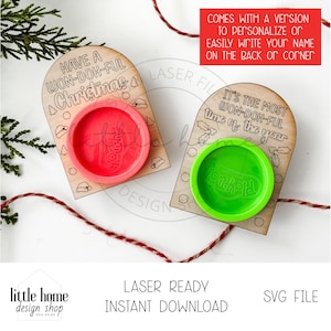 Weihnachts-Play-Doh Laser-Datei, Weihnachts-Play-Doh-Halter-Svg-Datei, Kinderweihnachtsgeschenkanhänger svg, Weihnachtsfeiergeschenk für Klasse, Glowforge