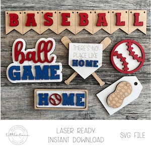 Honkbal gelaagde lade Svg, honkbal lasergesneden bestanden, Sport gelaagde lade laserbestand, There's No Place Like Home Svg, honkbal seizoen bundel Svg