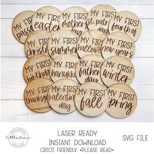 My First Holiday Milestone Svg, Baby Holiday Milestone Svg, Babys First Holiday Svg, Babys First Sign Bundle Svg