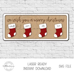 Personalized Stocking Svg Christmas, Personalized Christmas File Svg, Custom Stocking Ornament Svg, Family Name Christmas Svg