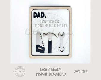 Archivo láser de regalo personalizado para el Día del Padre, herramientas para papá cortadas con láser (descarga digital)