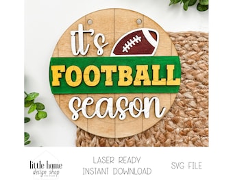 Football Season Door Hanger Svg, Football Door Hanger Laser File, Sports Welcome Sign Svg, Football Laser Cut File, Football Season Svg