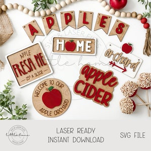 Apple Tier Tray Svg, Fall Tier Tray Svg, Apple Glowforge Svg, Apple Laser Files, Apple Orchard Svg, Fall Glowforge Files