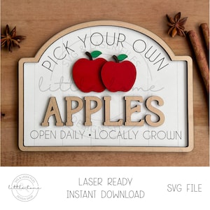 Apple Shelf Sitter Svg, Fall Leaning Laser File, Apple Laser Cut File, Farm Fresh Apples Svg, Fall Shelf Sitter Svg, Apple Leaning Sign Svg