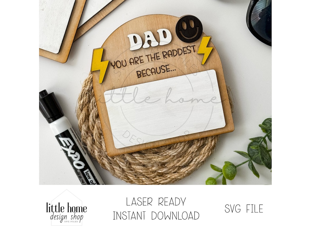 Rad Dad Retro Laser SVG, Dad I Love You Because Message Board (digital ...