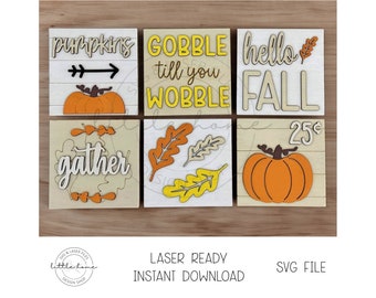 Échelle de penchement automne insère le fichier SVG au laser, pour Thanksgiving (téléchargement numérique)